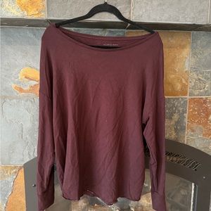 Majestic Paris Neiman Marcus Burgundy Red Long Sleeve Soft Touch Crewneck Top XL